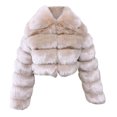 thumbnail image 6 of Winter Warm Coats for Women, Ladies Solid Color Coats Faux Coat Furry Faux Jacket Long Sleeve Outerwear Beige L, 6 of 7