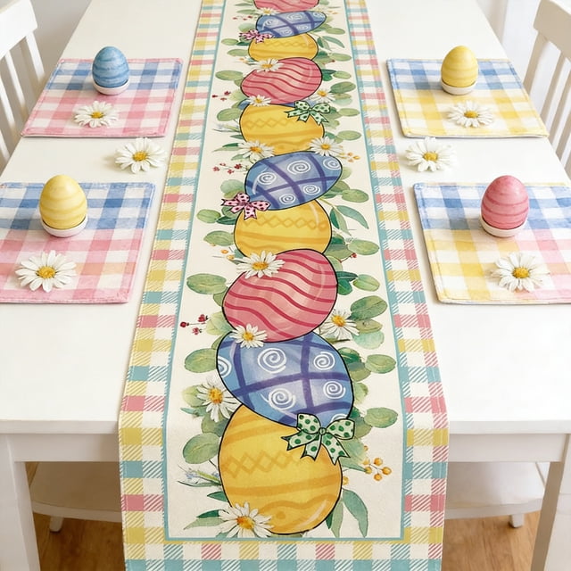 Dvkptbk 86 Inches Easter EasterTable Flag Easter Restaurant Living Room Tabletop Decoration Wedding Anniversary Ambience Decoration easter decorations