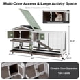 thumbnail image 6 of Aivituvin 62" Rabbit Hutch with Wheels for Outdoor & Indoor, 2-Story Bunny Cage with Pull Out Tray, Chew-Proof Ramp, Waterproof Roof, Brown, 6 of 9