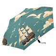 thumbnail image 3 of ALAZA Sailboat Seagulls UPF 50+ Compact Folding Umbrella for Rain Travel Umbrella Packable, 3 of 8