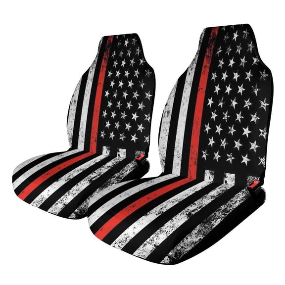 Black American Flag Car Seat Covers,Universal Auto Front Seats Protector Fits for Car,SUV Sedan,Truck