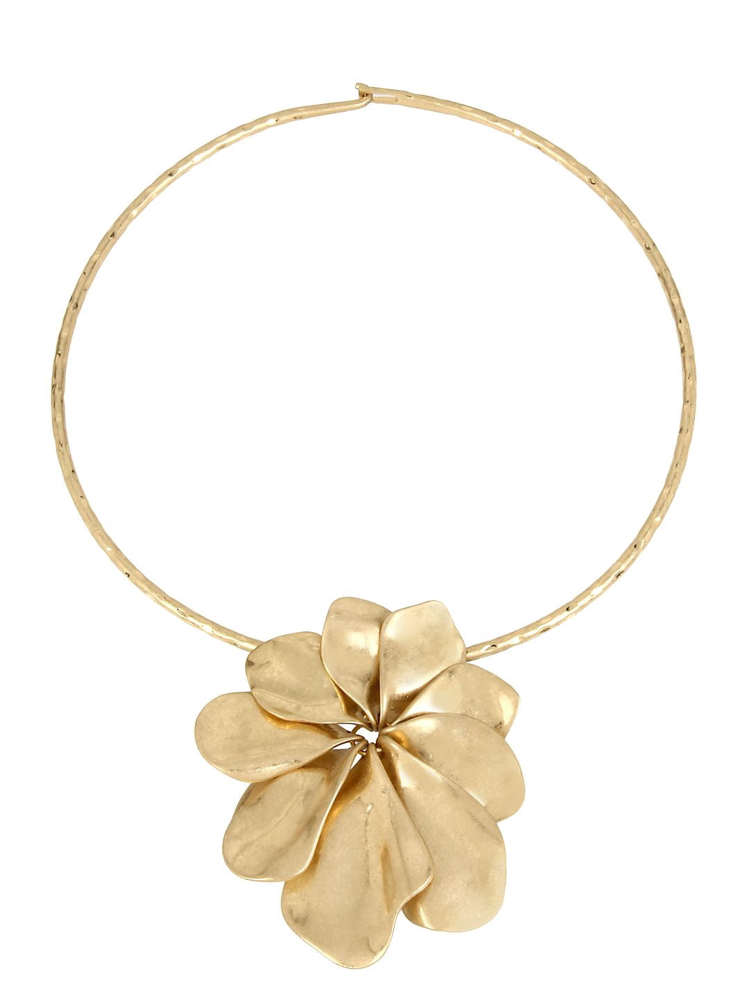 Sculptural Flower Pendant Collar Necklace