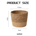 thumbnail image 4 of 2X Straw Weaving Flower Plant Pot Wicker Basket Rattan Flowerpot Storage Basket Handmade Woven Planter Basket M, 4 of 6