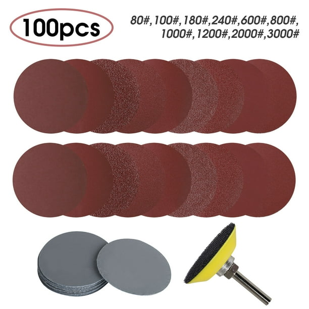 EEEkit 100 Pcs 2 inch Sanding Discs Pad Kit for Drill Grinder Rotary