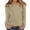 Khaki, variant on Women's Long Sleeve Top Warm Fleece Lined Thermal Winter Shirt Cozy Crewneck Blouse for Cold Weather M Size Black