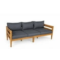 thumbnail image 2 of Christopher Knight Home Patio 3 Seater Sofa, Solid Wood Frame with Cushions, Dark Grey, 2 of 6
