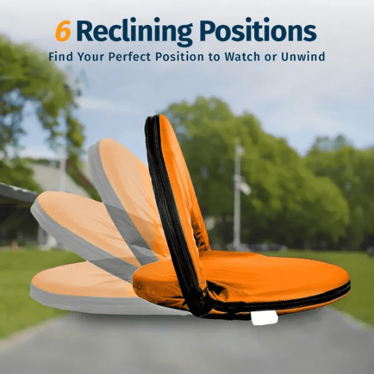 Premium Reclining Stadium Seat for Bleachers with Back Support 6 Reclining Positions Bleacher Hooks for Sports, Camping, Kayaking