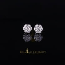 Diamond Celebrity's Men's/Womens 925 Silver White 0.25ct VVS 'D' Moissanite Floral Stud Earrings