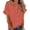 Tangerine, variant on Women Summer Short Sleeve Shirt V Neck Button Up Top with Pockets