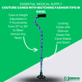thumbnail image 3 of Essential Medical Supply Couture Offset Fashion Cane with Matching Standing Super Big Foot Tip in Swirl Style., 3 of 6
