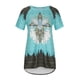 thumbnail image 4 of Blusa informal de manga corta con estampado de cuello redondo para mujer Fridja  ghk2074, 4 of 8