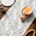 thumbnail image 4 of Beige Floral Table Runner 72 Inches Long, Abstract Art Flowers Traditional Cotton Linen Table Runners Dresser Scarves, Decorative Fabric Tabletop Scarf Furniture Cover for Home Dinner Party 13"x72", 4 of 9