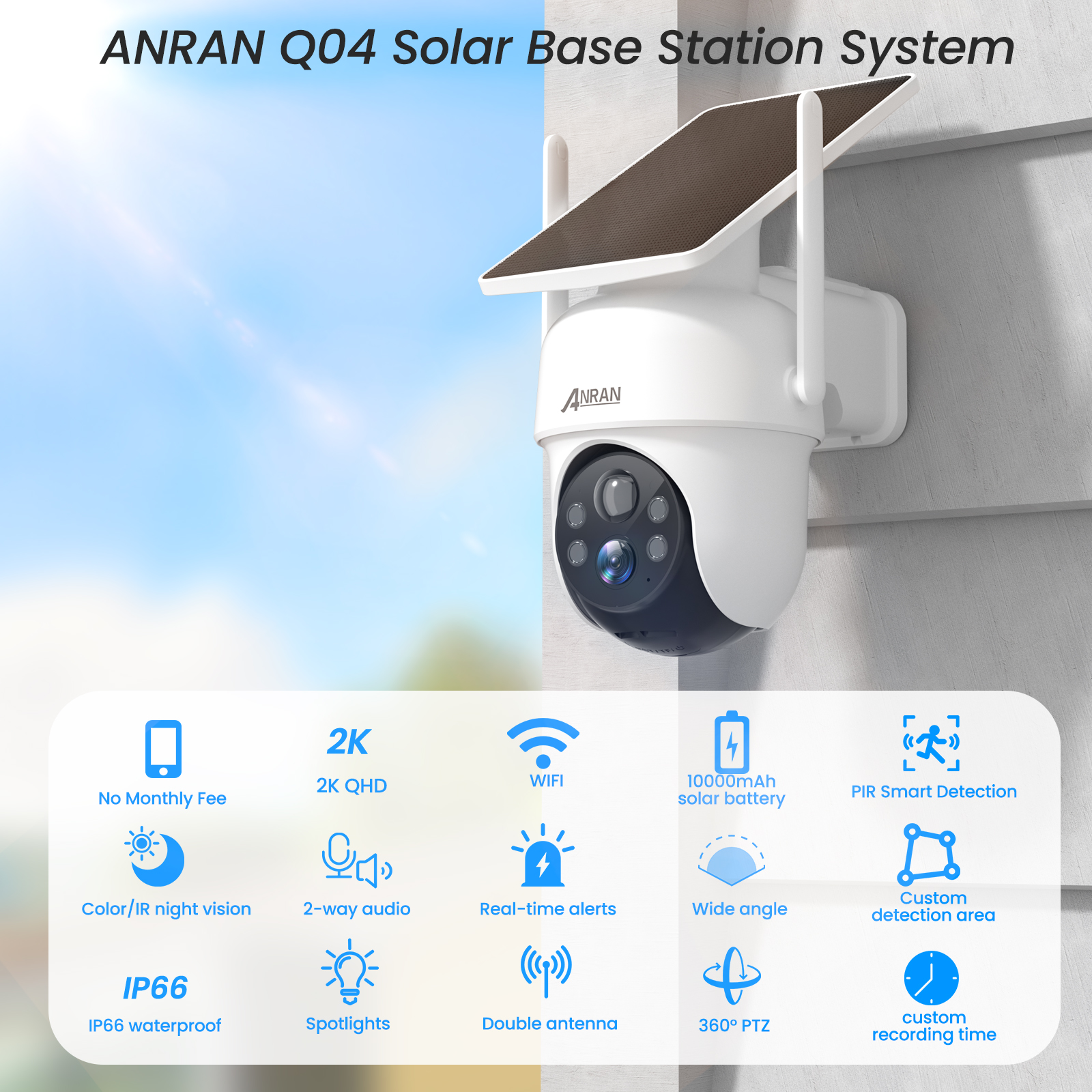 ANRAN 2K Solar Security Camera System with Base Station photo 7
