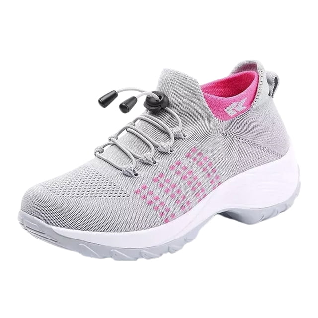 Zapatos Para Caminar Mocasines casuales para mujer, zapatillas deportivas transpirables para suministros al aire libre (42 gris rosa) Ndcxsfigh Tenis De Mujer Tenis De Hombre