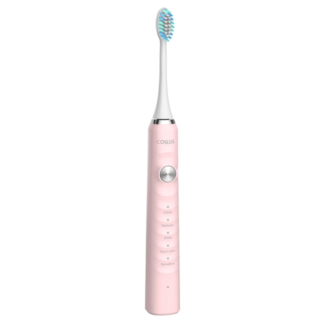 Cepillo de dientes eléctrico sónico COSLUS para un cuidado bucal eficaz con cabezales de repuesto y estuche de viaje