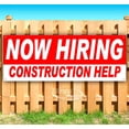 thumbnail image 1 of Now Hiring Construction Help 13 oz Vinyl Banner With Metal Grommets, 1 of 4