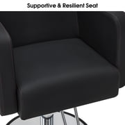 BarberPub 360° Swivel Salon Chair, Hair Stylist Hydraulic Styling Barber Chair for SPA Home Salon, Barbershop, Black