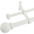 thumbnail image 6 of Double Curtain Rod 84 to 120 inch, Adjustable 1 inch Double Drapery Rod Rods for Windows and Doors with Ball Round Finials and Premium Aluminum Brackets Set(84-120",Matte White), 6 of 14