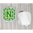 thumbnail image 4 of Letter N Football Green and Gold Compact Mirror CJ1069-NSCM, 4 of 4