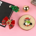 thumbnail image 4 of D-GROEE 6PCS Christmas Side Clip Colorful Anti-slip Plaid Print Durable Red Berry Fix Hair Lightweight Bow-knot Girl Hair Clip Gift, 4 of 8