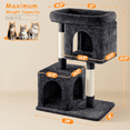 thumbnail image 2 of Yaheetech 33.4" Double Condo Plush Cat Tree with Scratching Posts, Black, 2 of 7