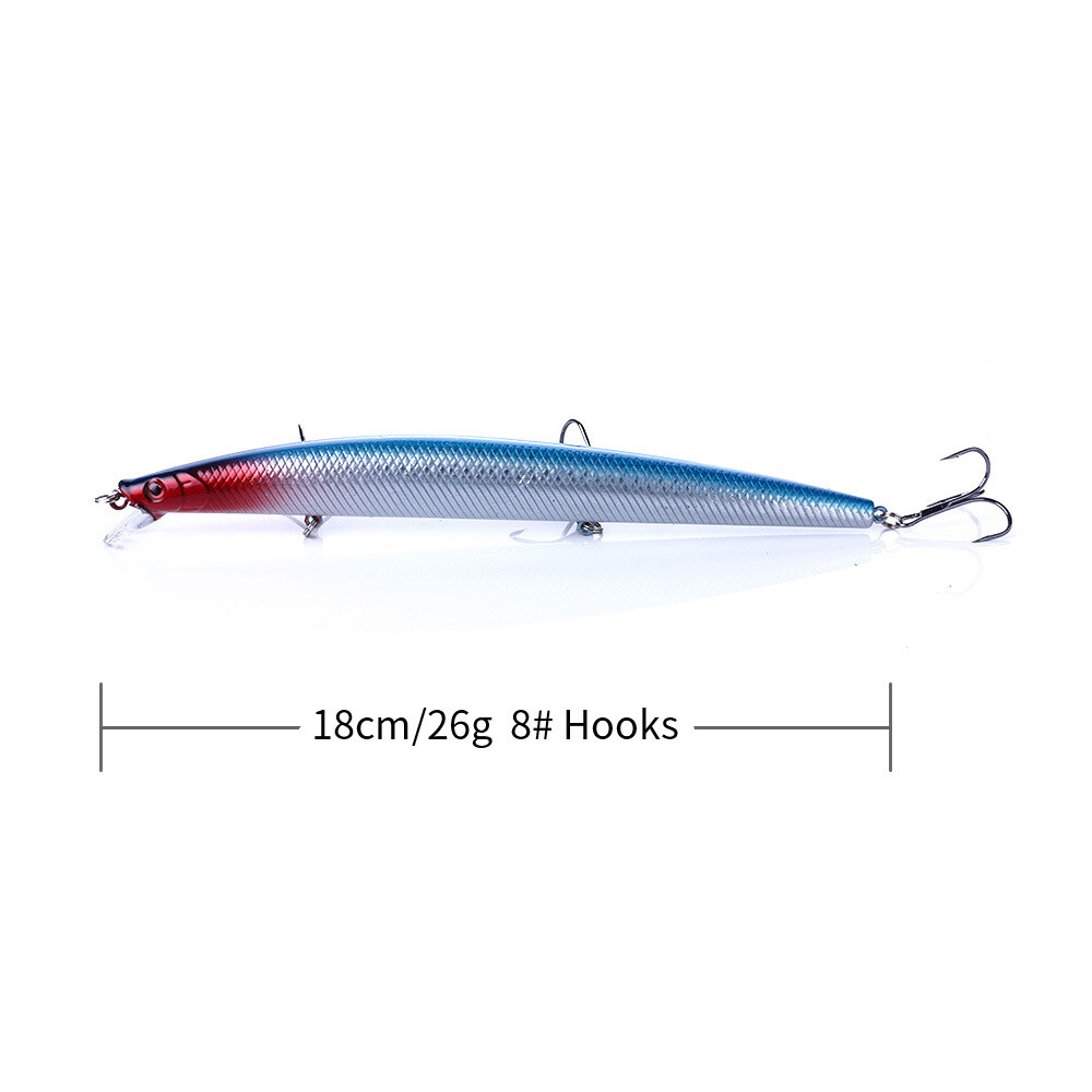 10PCS Lot Big Minnow Fishing Lure Trolling Bait 18cm/26g Crankbait Tackle Bass