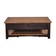 thumbnail image 4 of Martin Svensson Home Rustic Wood 2 Drawer Coffee Table Antique Black and Honey, 4 of 6