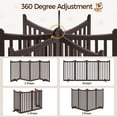 thumbnail image 4 of PINDEE 36" H Extra Tall Freestanding Pet Gate 4-Panel Wooden Dog Fence with 2 Support Feet Folding Dog Gate for Indoor, Stairs, Doorway, Halls, Kitchen Wooden Pet Barrier Espresso, 79.5" L x 36" H, 4 of 8