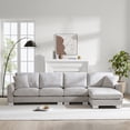 thumbnail image 2 of 119*55" Modern Oversized Sectional Sofa, L-shaped Luxury Couch Set with 2 Free pillows, 5-seat Chenille Indoor Furniture with Chaise for Living Room, Apartment, Offices (Light Gray), 2 of 12
