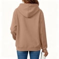 thumbnail image 6 of Textilo Womens Hoodies Long Sleeve Hooded Hoodies with Pocket Solid Color Sweatshirt 2026 Fall Y2k Loose Comfy Casual Clothes,Camel M, 6 of 6