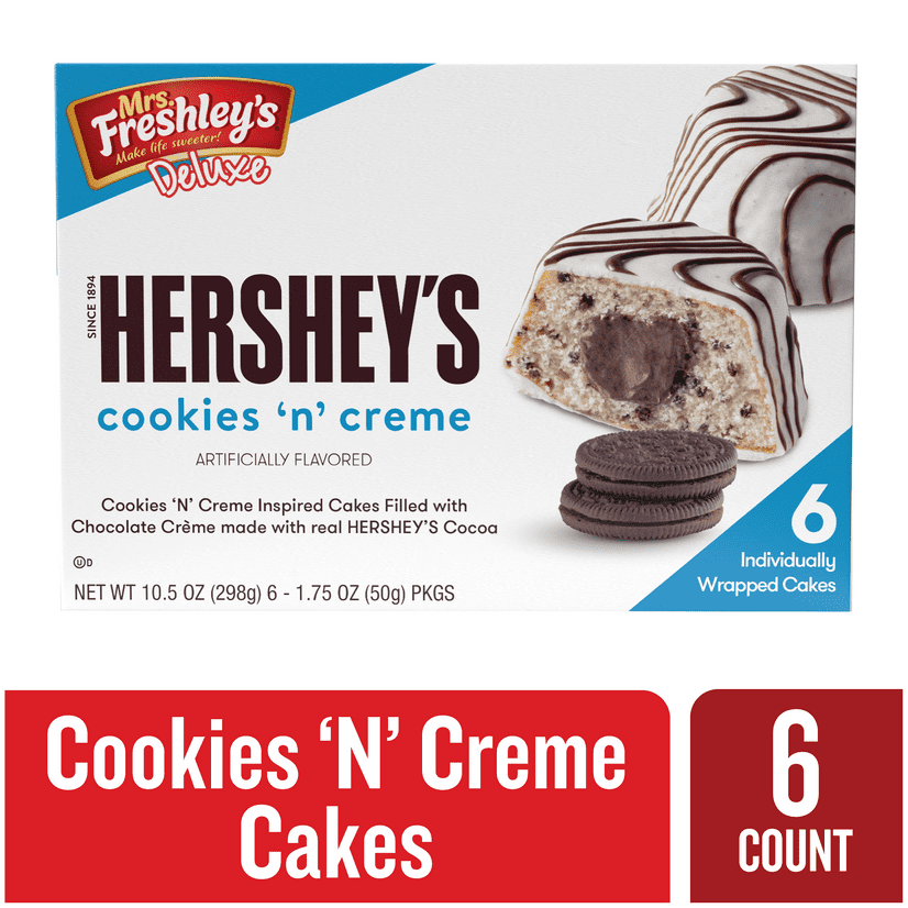 Mrs. Freshley's Deluxe Hershey's Cookies 'N' Creme Cakes, 6 Count