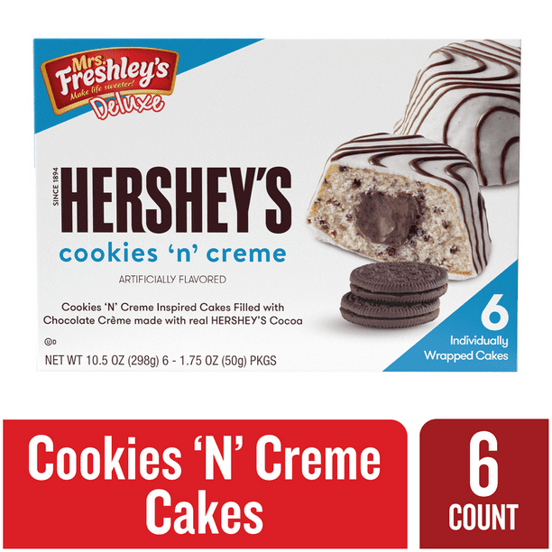 Mrs. Freshley's Deluxe Hershey's Cookies 'N' Creme Cakes, 6 Count