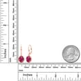 thumbnail image 4 of Gem Stone King 18K Rose Gold Plated Silver Red Created Ruby Leverback Dangle Earrings for Women (4.00 Cttw, Gemstone July Birthstone, Oval 9X7MM), 4 of 5