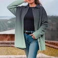 thumbnail image 2 of JGGSPWM Womens Fashion Printed Shacket Jacket Long Corduroy Shirt Casual Lapel Button Down Long Sleeved Jacket Flannel Trench Coats Green L, 2 of 7