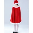 thumbnail image 4 of Franhais Kids Girls Christmas Costume Santa Shawl Dress and Shorts Cute Hat Set for Toddler Party Cosplay Outfit, 4 of 5