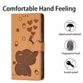 thumbnail image 6 of For Samsung Galaxy S23 FE 5G 6.4" Cartoon Elephant Embossed Strong Magnetic Attachment/Closure, Card Slots/Pocket, With Hand Strap，PU Leather Flip Wallet Case ﻿,Yellow,For Galaxy S23 FE 5G, 6 of 11
