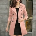 thumbnail image 5 of jtjvou Women's Plus Size Trench Coat Double-Breasted Waterproof Lapel Overcoat Stylish Pea Coat with Detachable Hood Pink XL, 5 of 5