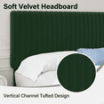 thumbnail image 2 of 4 EVER WINNER Queen Size Bed Frame, Queen Size Upholstered Platform Bed Frame with Vertical Channel Tufted Headboard, Green Queen Bed Frame, Green, 2 of 8