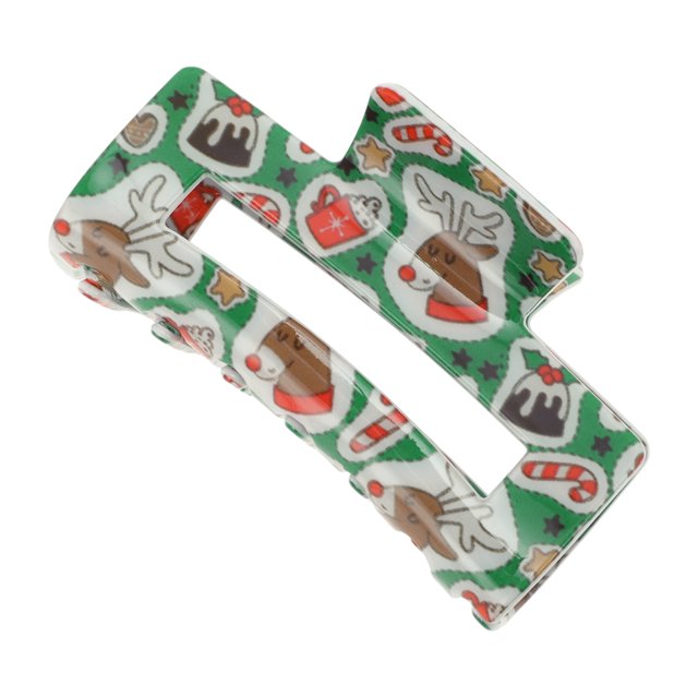 Ofertas Únicas 1 Pc Clips para el Cabello de Navidad Clip de Peinado de Alce para Navidad 3.35"x1.77"x1.57" Rojo Verde