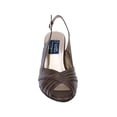 thumbnail image 2 of PEERAGE Daphne Women Extra Wide Width Peep Toe Pleated Upper Slingback with Buckle BROWN 12, 2 of 6