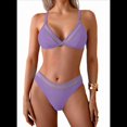thumbnail image 1 of Conjunto de Bikini de Dos Piezas para Mujer, Traje de Baño de Talle Bajo con Escote en V, con Control de Abdomen, Ropa de Playa 2025 Platycodon XL, 1 of 10