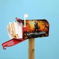 thumbnail image 4 of Happy Halloween Mailbox Cover Starry Night Haunted House Pumpkin Magnetic Mailbox Covers Halloween Mailbox Brunt Orange Large Post Letter Box Covers Garden Yard Home Decor for Outside 21" x18", 4 of 6