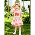thumbnail image 2 of Sytepopcy Girls Tulle Summer Outfits Strawberry Skirt Sets Tutu Skirt 2-7 Years, 2 of 7