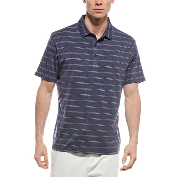 Callaway mens Premium Stripe Polo Shirt, l, Blue