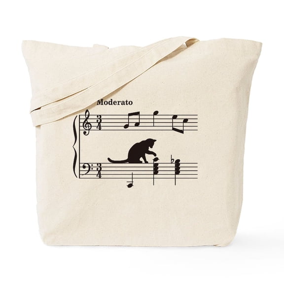 CafePress - Cat Toying With Note V.2 Tote Bag - Unisex Canvas Tote Bag, Beige, 1-Piece