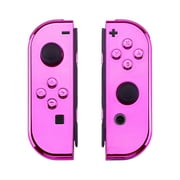 مجموعة أزرار كاملة لحافظة eXtremeRate Chrome Pink البديلة المحمولة لجهاز Nintendo Switch/OLED Joy-Con