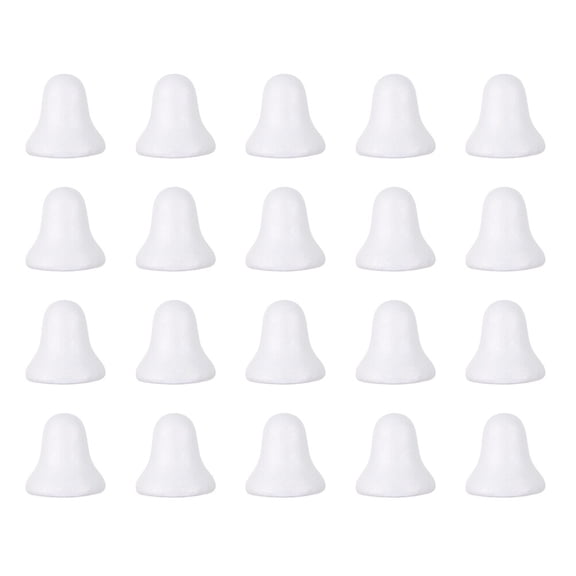 BESTOYARD 20Pcs Bell Form in White Foams for Christmas and Festival Atmosphere