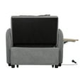 thumbnail image 6 of Miekor Furniture Convertible Single Chair Bed, 3 in 1 pull-out sofa bed comes with a computer board and USB ports. It can be used for both work and relaxation for various scenarios(Gray) MK2058, 6 of 8
