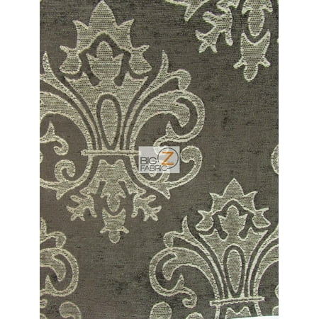 jacquard chenille reversible damask upholstery drapery yard chocolate fabric sold