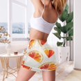 thumbnail image 7 of Women's Satin Pajama Shorts Watercolor Grapefruit Slices with Pockets, Elastic Waist Sleep Lounge Shorts, 7 of 7